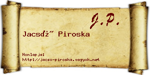 Jacsó Piroska névjegykártya