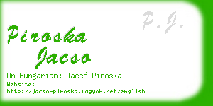 piroska jacso business card